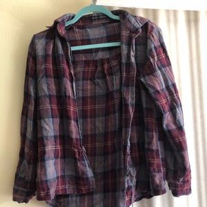 Brandy Melville burgundy flannel